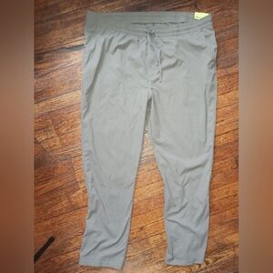 Men's All In Motion XXL Ripstop Pants Lightweight Grey-Beige Zip Side Pocket New